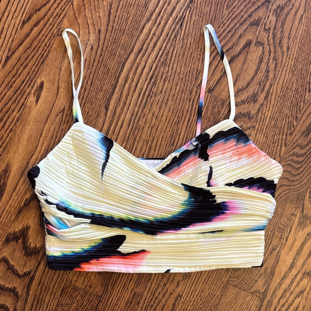 Multicolor Crop Top with cut outs